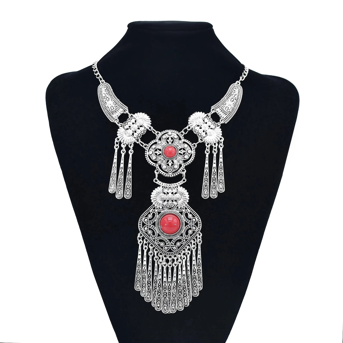 Türkei Bohemian Schwarz Blau Stein Ethnische Münze Quaste Halskette Türkische Gypsy Boho Strand Halsband Lätzchen Indien Halskette für Frauen Party So ist Leben