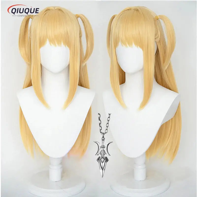 Misa amane cosplay perücke misamisa cosplay frauen 70cm lange goldene hitze beständige synthetische haar anime perücken perücken kappe - So ist Leben
