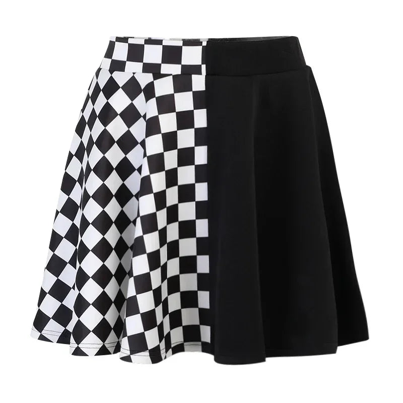 Patchwork Goth Plaid sexy Minirock Frauen Harajuku Mode Falten rock Punk ästhetische Sommer hohe Taille Rock 2021 So ist Leben