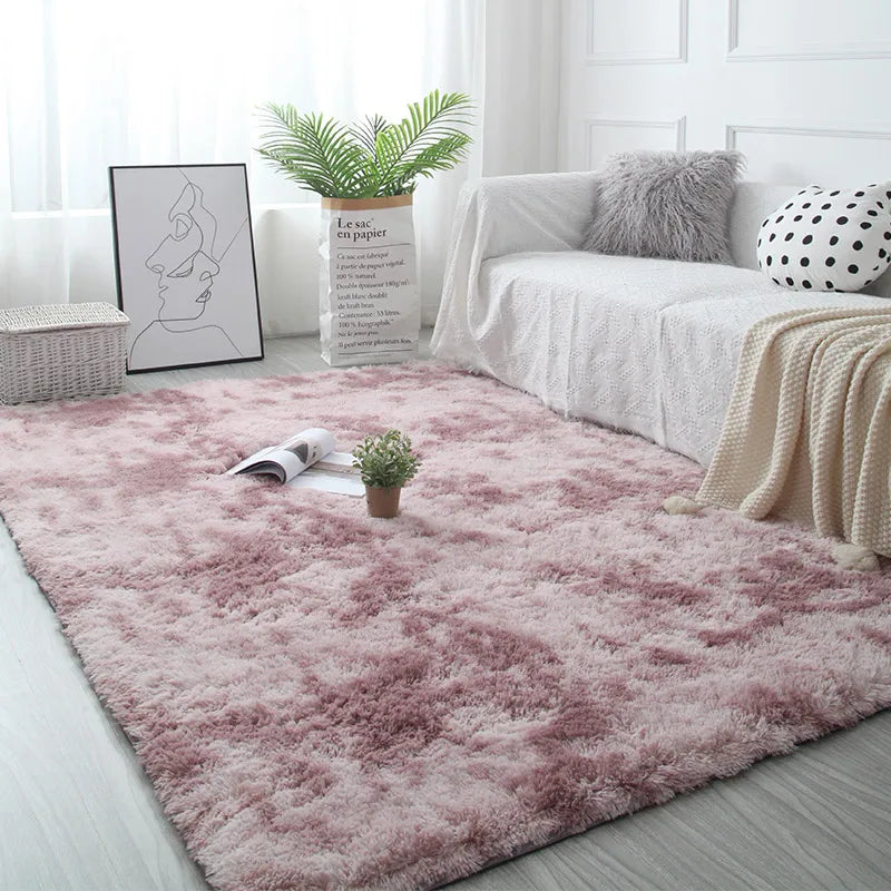 Weißer flauschiger Flurteppich Modernes Wohnzimmer - So ist Leben