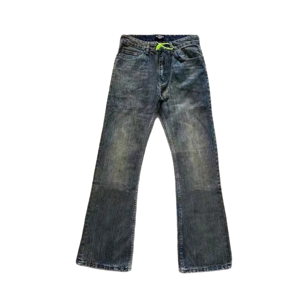 Paris Haute Couture Week Bootcut Jeans aus Bambus-Baumwolle mit verwaschenem Schlamm-Färbeeffekt und Micro-Flare-Schnitt im amerikanischen High-Street-Retro-Stil So ist Leben