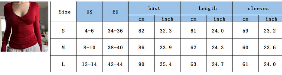 00er Jahre Retro Cottage Grunge T-Shirt Herbst gerippt gestrickt Langarm Slim Fit T-Shirts Y2K Fee 90er Jahre Vintage V-Ausschnitt Crop Tops Damen So ist Leben