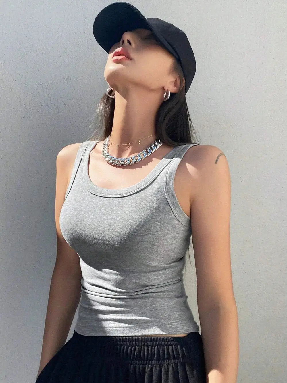 Ärmelloses Sommertop für Outfits, weiches, enges Tanktop - So ist Leben