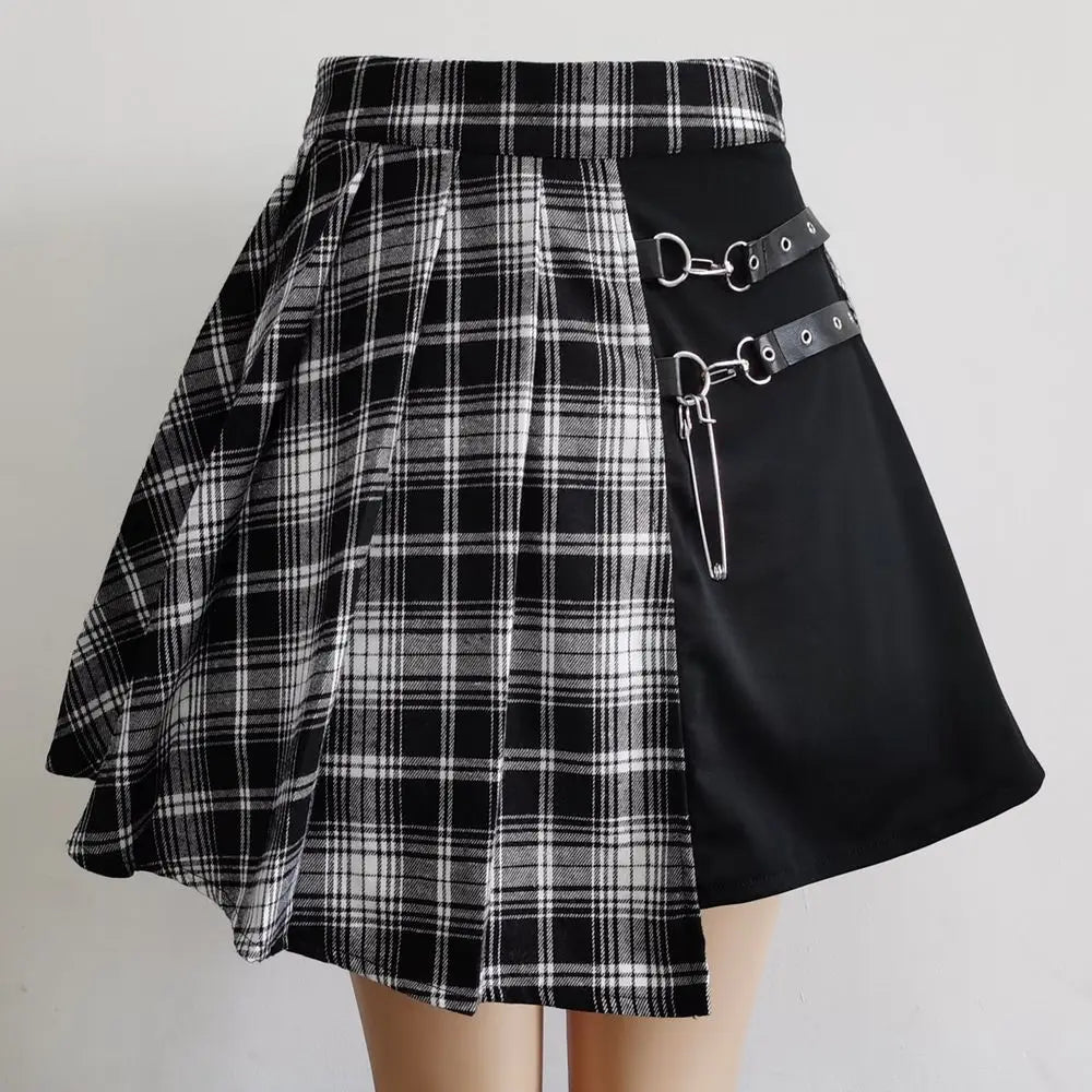 Alle Spiel Frauen Punk Mall Goth Shorts Rock Frauen Y2k E-mädchen Streetwear Harajuku Bein Ring Schnalle Abnehmbare hohe Taille Emo So ist Leben
