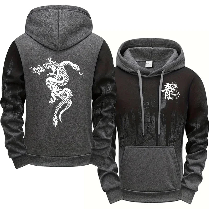 Lässiger, supercooler Kapuzenpullover mit Drachen-Print - So ist Leben