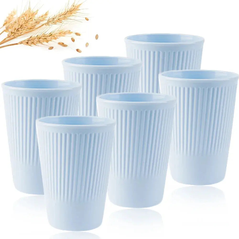 Eco-Friendly Wheat Straw 6Pcs/Set Unbreakable Multi-Purpose Drinking Cups Biodegradable Round Toothbrush Cup BPA-Free - So ist Leben
