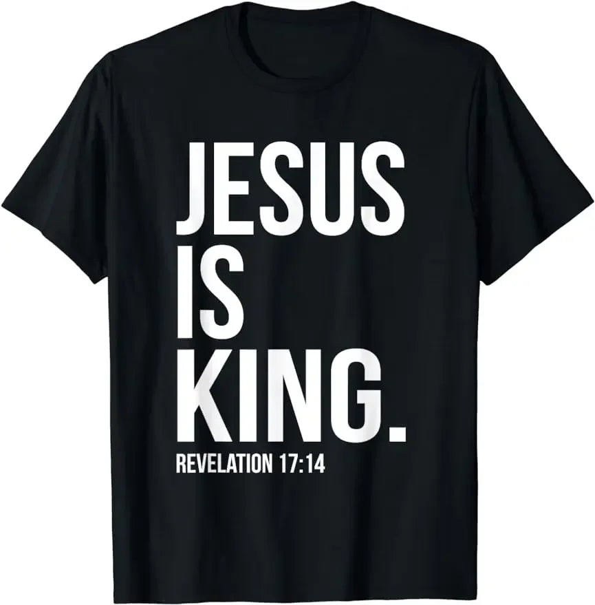 T-Shirt „Jesus ist König“, christlicher Glaube und Schriftvers, Unisex-Stil, für Damen und Herren, grafische, individuell bedruckte T-Shirts