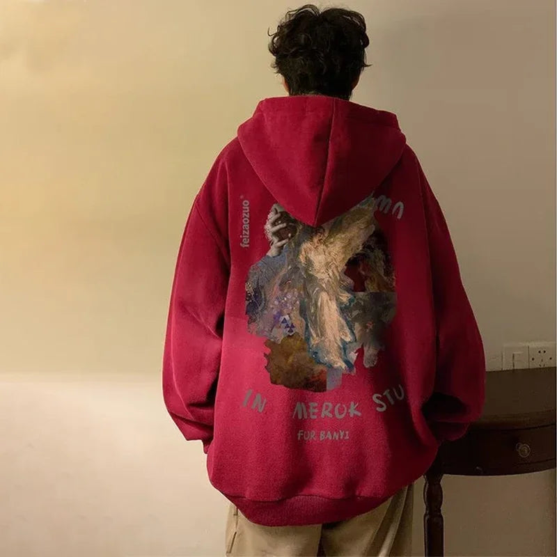 Neue Goth Grafik Gedruckt Pullover Hoodies Für Männer Y2K Vintage Streetwear Mit Kapuze Sweatshirts Herbst Baggy Hip Hop Mode Hoody So ist Leben