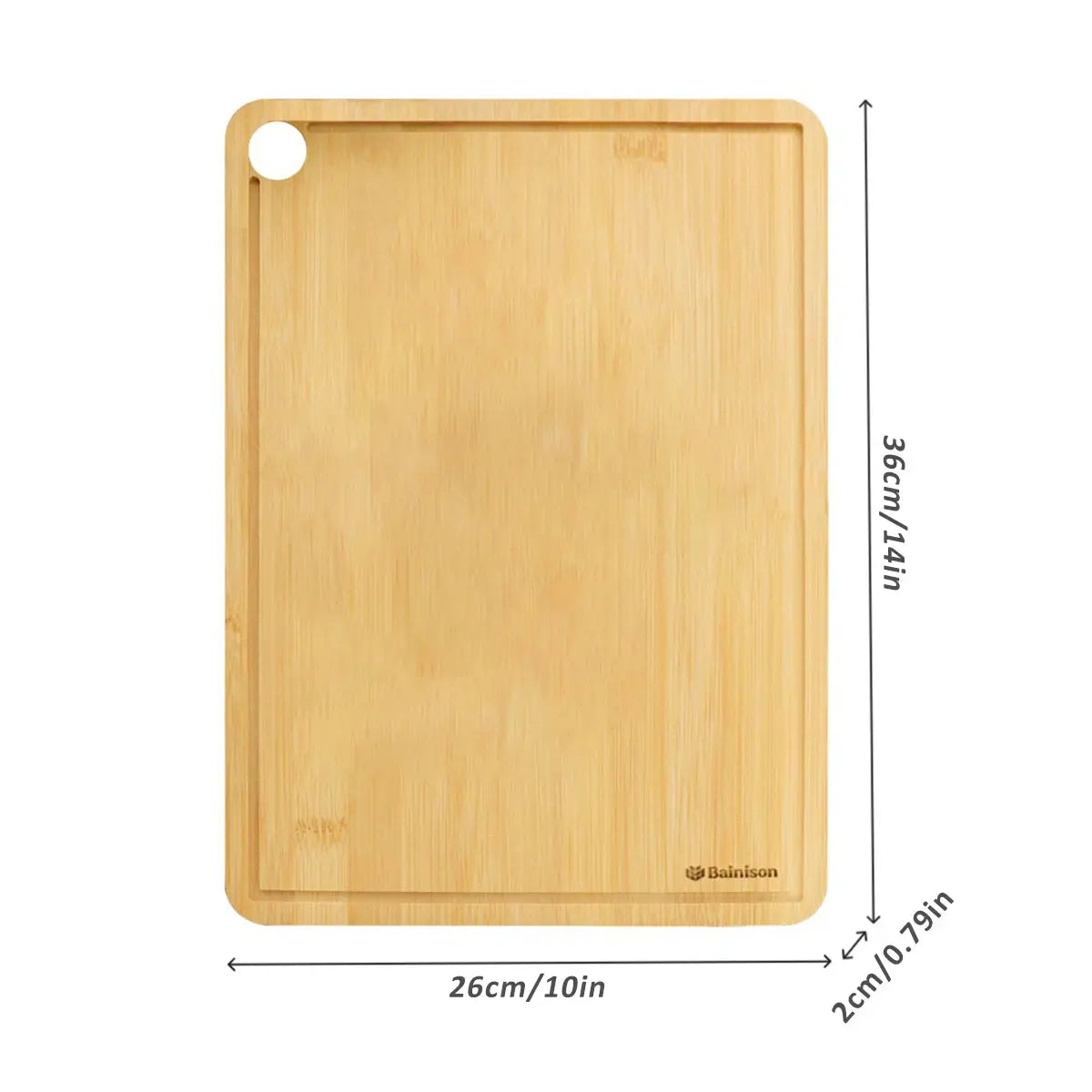 Bainison Eco-Friendly Kitchen Use Bamboo Cutting Board Renewable Wear-Resistant Trough Fruit Bread Pizza Minimalist Design - So ist Leben