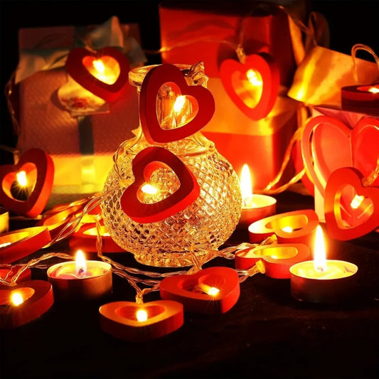 LED Herzförmige Lichterkette - Valentinstag Feenlicht Girlande Deko - Innen Schlafzimmer Kinderzimmer Plastik Kompakte Größe - Warmes Licht So ist Leben