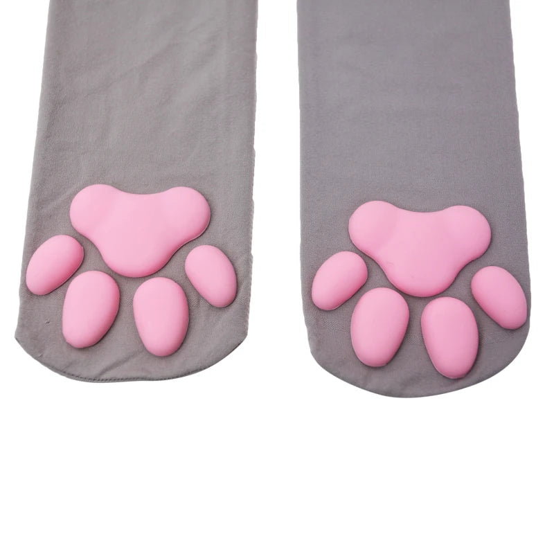 Katze Pfote 3D Socken Für Frauen Mädchen Kawaii Katze Klaue Zehen Mützen Nettes Geschenk Lolita Pfote Pads Cosplay Katze Pfote pad Oberschenkel Hohe Socken Neue So ist Leben