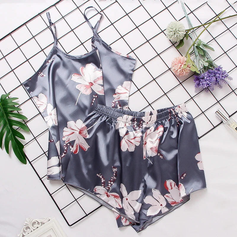 Damen Satin Seide Spitze Cami Weste Shorts Dessous Pyjamas Set Sommer Frauen Pyjamas Sets Zwei Stück Set Pijama Für Frau So ist Leben