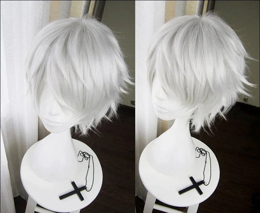Anime Tokyo Ghoul Kaneki Ken Synthetische Perücken Kurze Silber Weiß Hitzebeständige Haar Cosplay Perücke So ist Leben