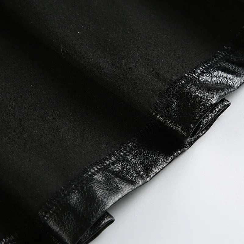 Goth Dark Punk Stil Niet Faux Pu Leder Falten röcke 90er Jahre Grunge Streetwear Frauen Einkaufs zentrum Gothic Drop A-Linie Minirock Reiß verschluss So ist Leben