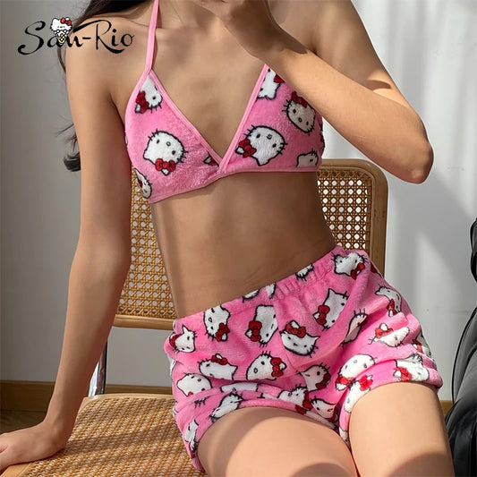 Hello‑Kitty Pyjama‑Set im modernen Cartoon‑Stil