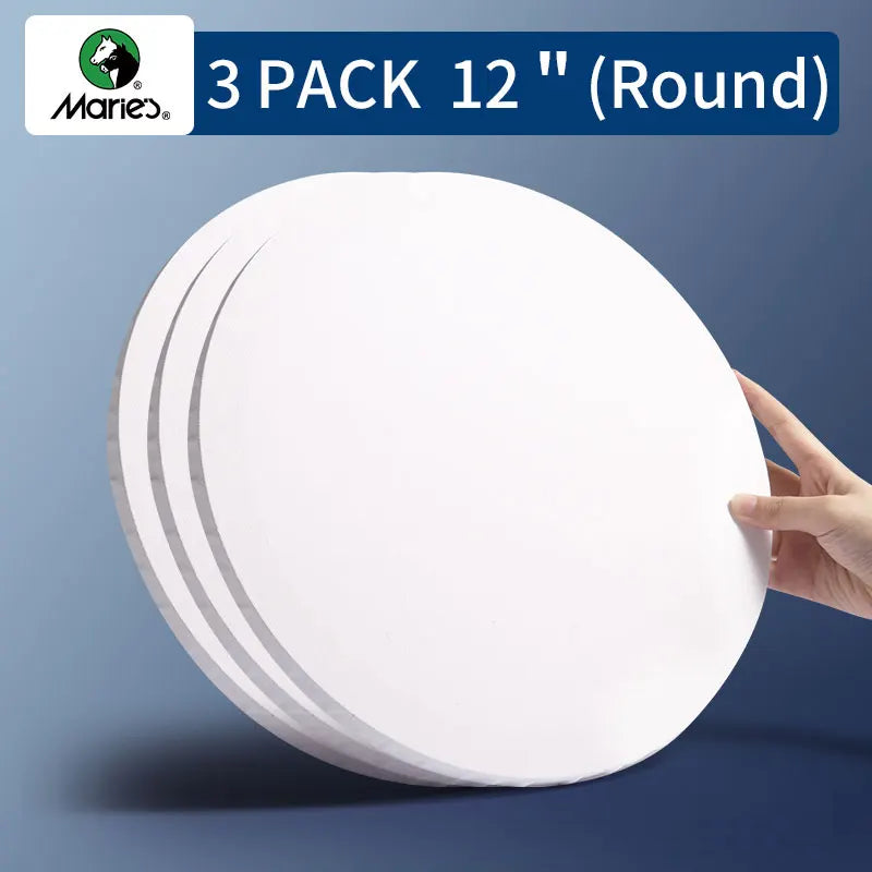 Marie's 3er-Pack gespannte Leinwand mit 6x6", 8x8", 12x12", 12x16" und 16x20", 100 % Baumwolle, grundiert, weiß, rechteckig, Holzrahmen So ist Leben