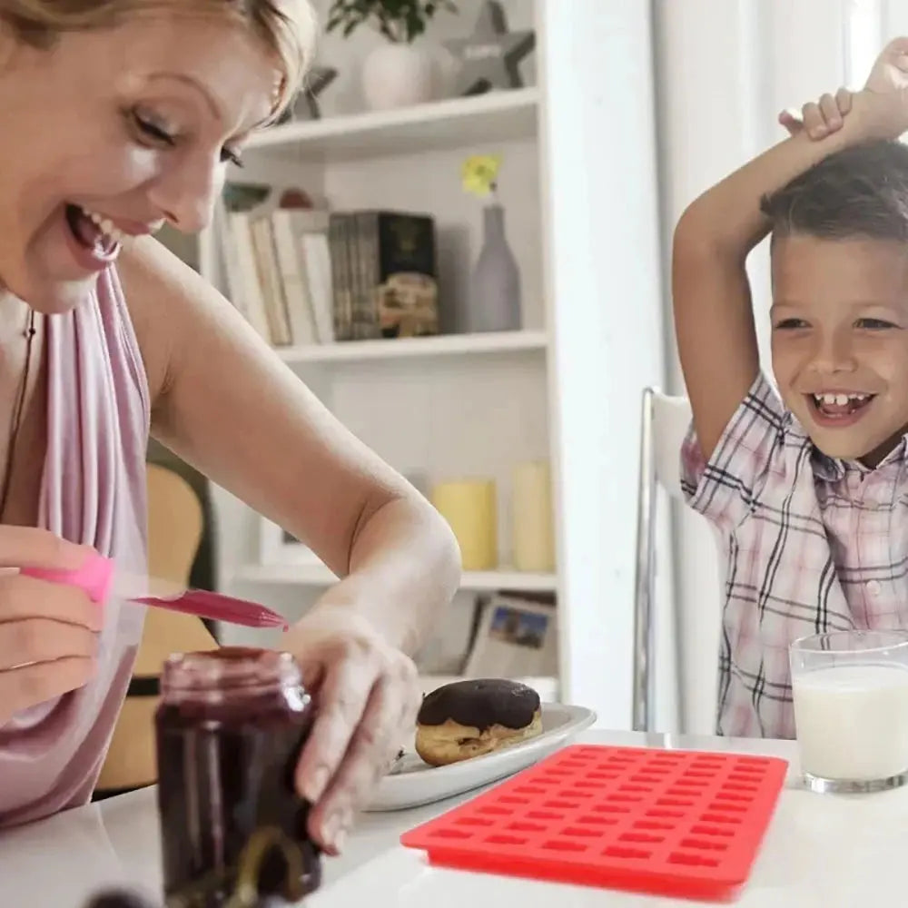 50 Gitter Gummibärchen Silikon form niedlichen Bären gelee Formen Süßigkeiten Schokolade Fondant Tabletts mit Tropfer DIY Back dekoration Werkzeuge - So ist Leben