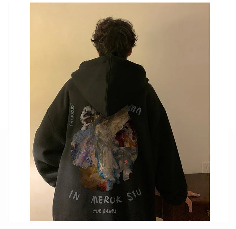 Neue Goth Grafik Gedruckt Pullover Hoodies Für Männer Y2K Vintage Streetwear Mit Kapuze Sweatshirts Herbst Baggy Hip Hop Mode Hoody So ist Leben