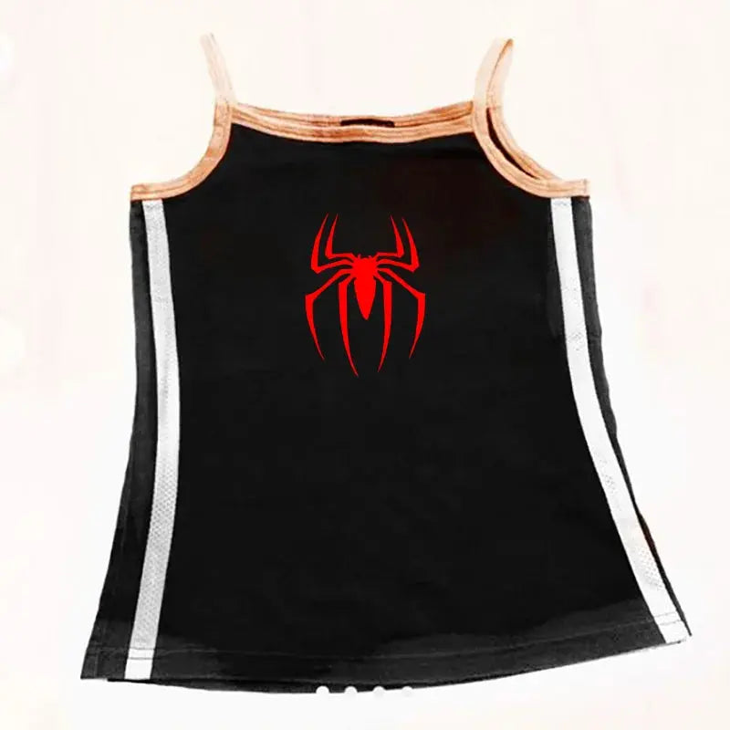 Y2k Tank Tops Sexy Frauen Sommer Camis Punk Y2K Harajuku Ärmellose Spinne Gedruckt Strumpfhosen Weste Femme Streetwear Grafik EMO Mädchen - So ist Leben