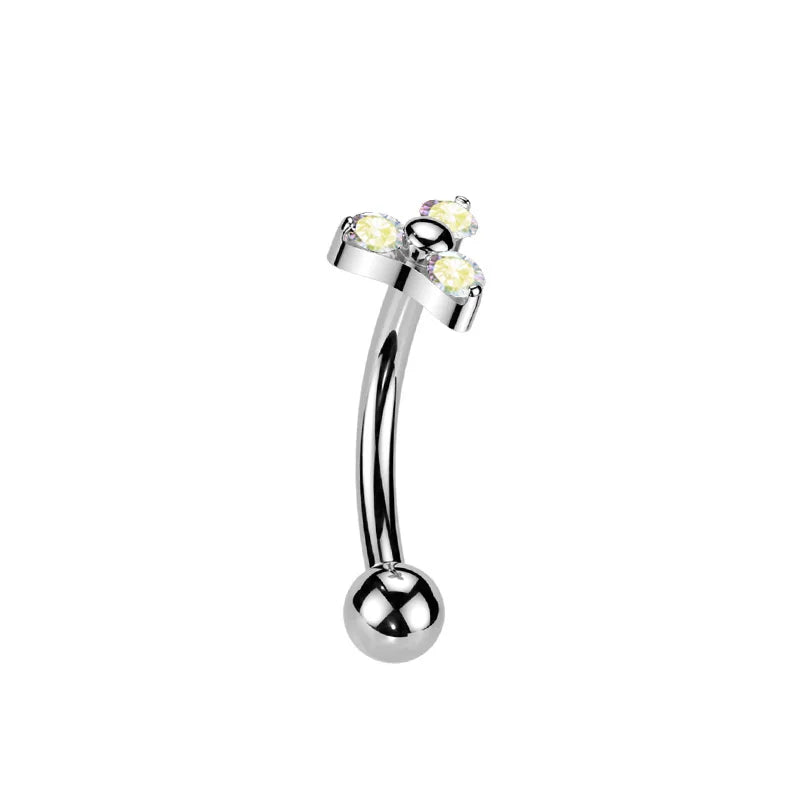 Großhandel ASTM F136 Titan Blumen Rook Piercing Sterne Augenbraue Intarsien CZ 16G Innengewinde Banane Gebogene Lippe Nabel Piercing So ist Leben