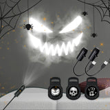 Halloween-USB-Projektorlicht, Totenkopf-Nachtlicht, Geister-LED-Lampe, 360 Grad drehbar, umschaltbares Muster, Design, dunkle und nächtliche Atmosphäre So ist Leben