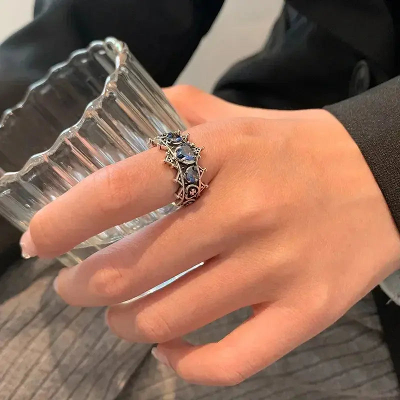 Vintage Lolita Gothic Liebe Herz Kreuz Ringe für Frauen Mädchen Braut - So ist Leben