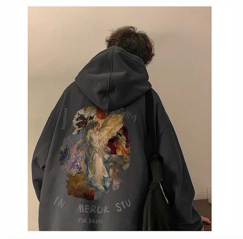 Neue Goth Grafik Gedruckt Pullover Hoodies Für Männer Y2K Vintage Streetwear Mit Kapuze Sweatshirts Herbst Baggy Hip Hop Mode Hoody So ist Leben