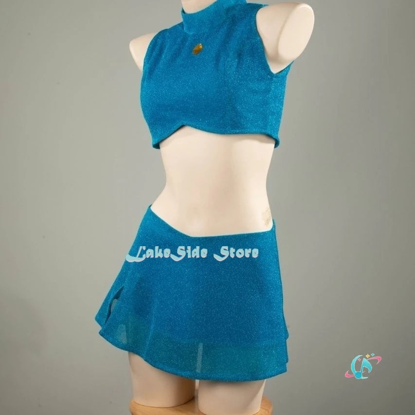 Anime Club Cartoon Prinzessin Bloom Cosplay Glänzender Rock Erwachsene Frauen Mädchen Stil Kleidung Halloween Party Dress-up Blauer Anzug So ist Leben