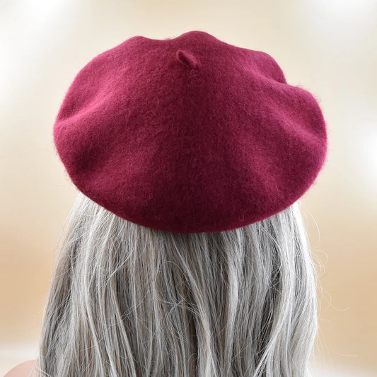 Neue Frauen schwarz rosa Berets Hut Mode Einfarbig Wolle Gestrickte Mit Damen Beanie Baskenmütze Hut Warme Herbst und winter Kappe So ist Leben