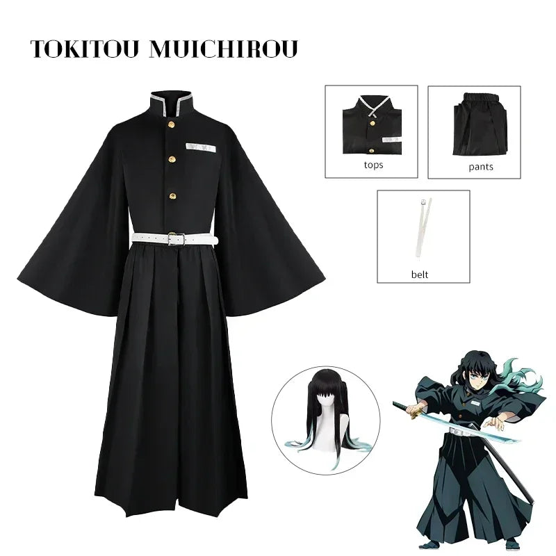 Anime und Zylinder Muichiro Kospy Kos Tsume Dämon Sayaer Kospy Dämonentöter: Kimetsu no Yaiba Dämonentöter Uniform Perücke Haween Kos Tsume für Frau So ist Leben
