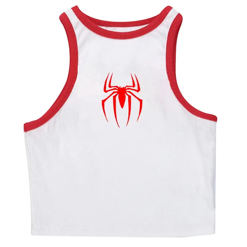 Y2k Tank Tops Sexy Frauen Sommer Camis Punk Y2K Harajuku Ärmellose Spinne Gedruckt Strumpfhosen Weste Femme Streetwear Grafik EMO Mädchen - So ist Leben