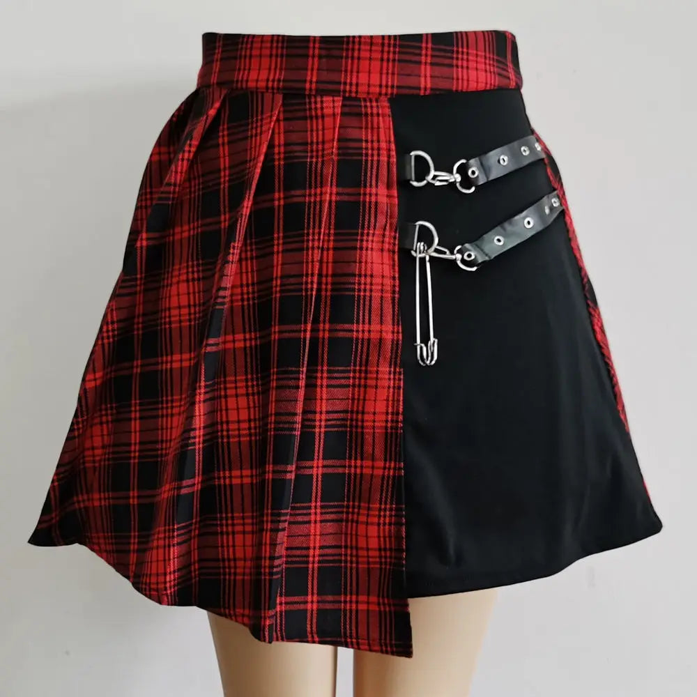Alle Spiel Frauen Punk Mall Goth Shorts Rock Frauen Y2k E-mädchen Streetwear Harajuku Bein Ring Schnalle Abnehmbare hohe Taille Emo So ist Leben