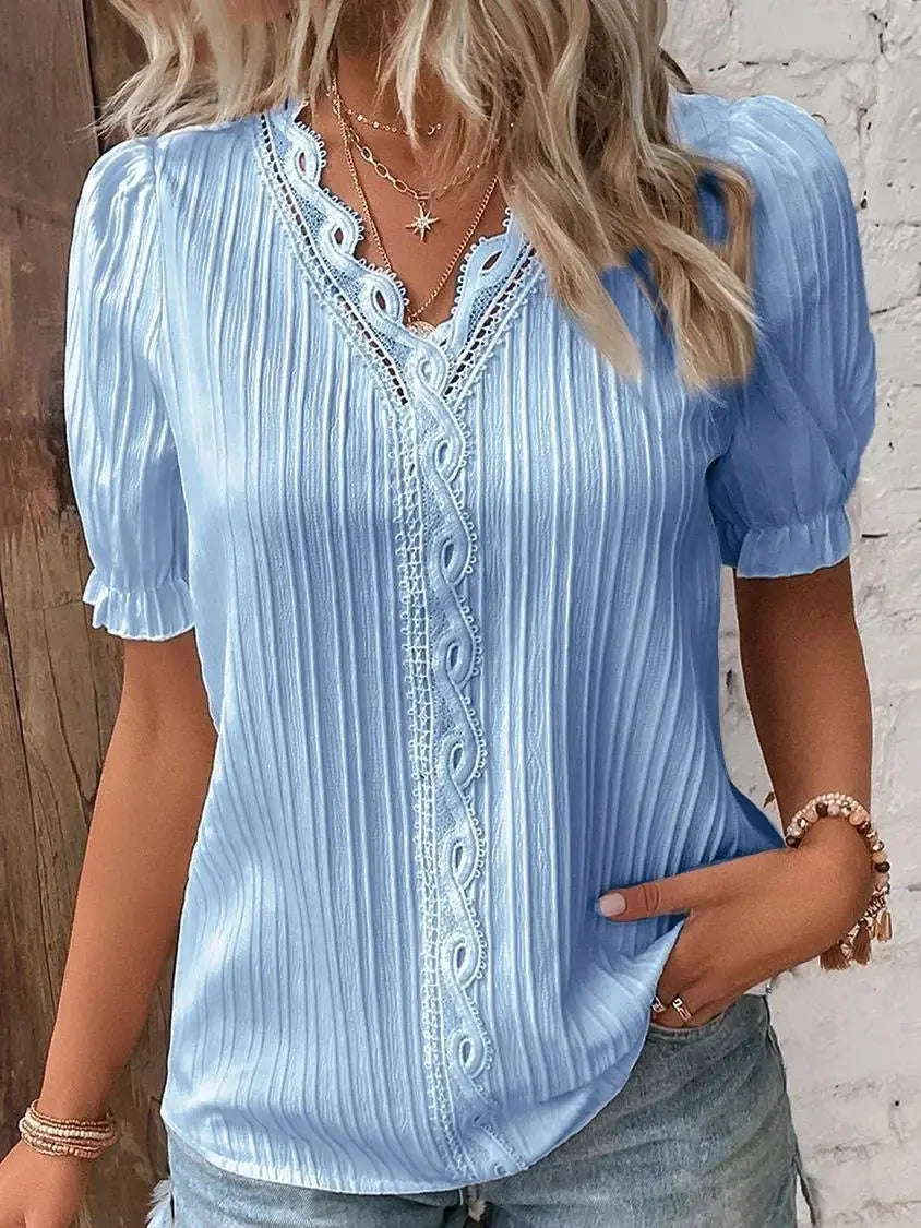Kurzarm-Sommermode-Oberteile für Damen - So ist Leben