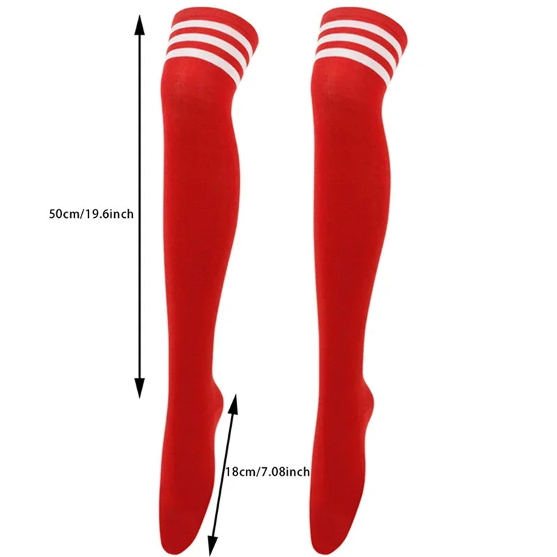 Overknee-Oberschenkelstrümpfe für Damen im akademischen Stil, schwarz-weiß gestreift, lange Socken, Overknee-Strümpfe für Damen und Mädchen, warmes Knie So ist Leben