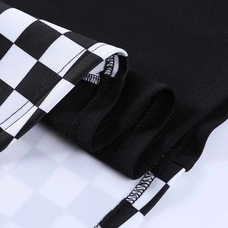 Patchwork Goth Plaid sexy Minirock Frauen Harajuku Mode Falten rock Punk ästhetische Sommer hohe Taille Rock 2021 So ist Leben