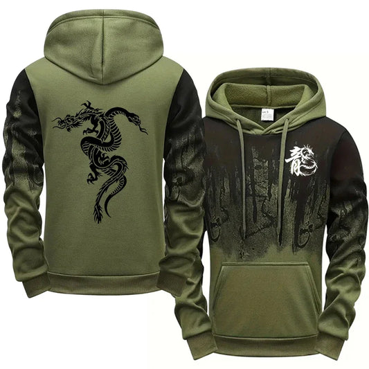 Lässiger, supercooler Kapuzenpullover mit Drachen-Print - So ist Leben