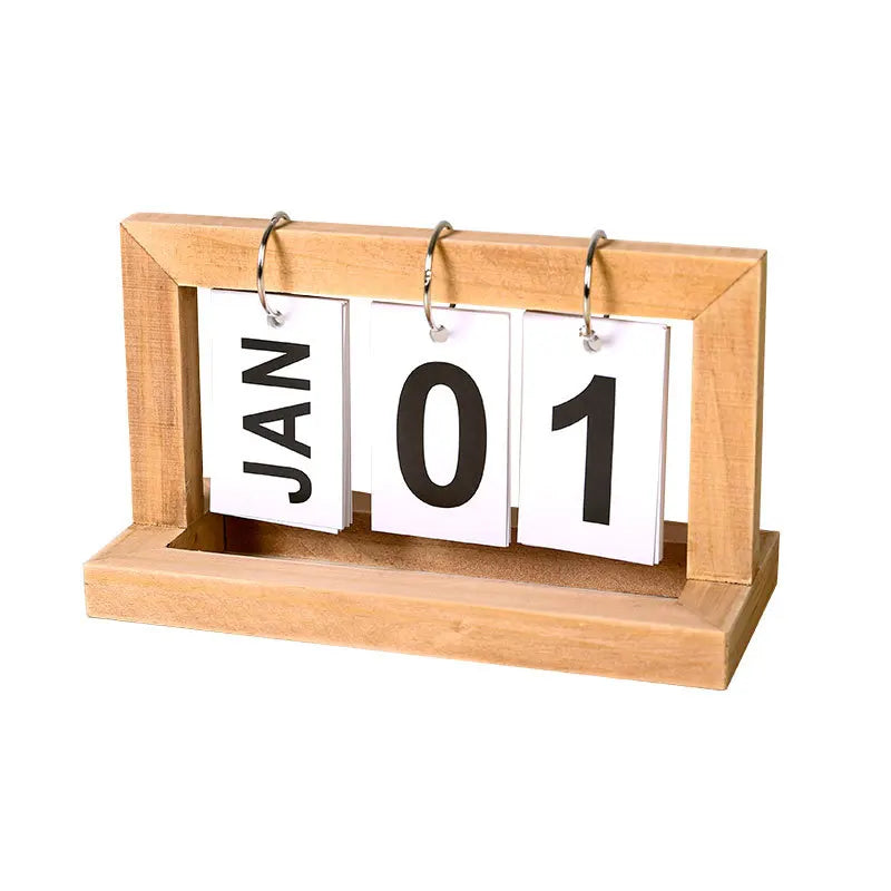 Holz Flip Kalender Perpetual Einfaches Design Home Study Dorm - So ist Leben