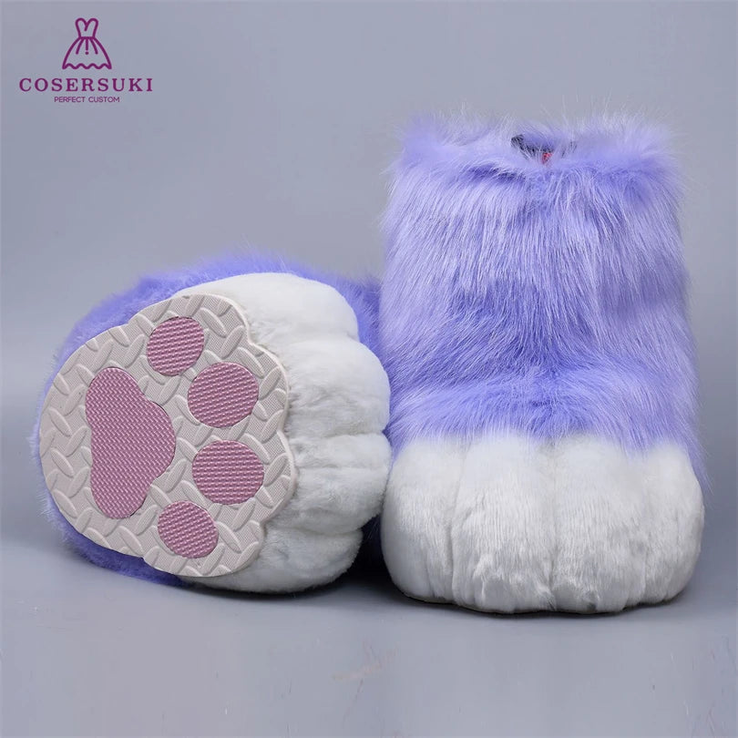 Kigurumi Fursuit Feline und Canine Paw Schuhe Pelzige Cosplay Schuhe Comic Con Performance Schuhe So ist Leben