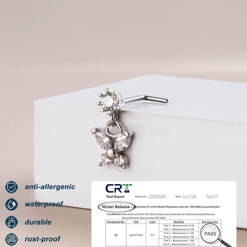 Modernes Zirkon‑Ohrstecker‑Piercing mit klarer Form So ist Leben