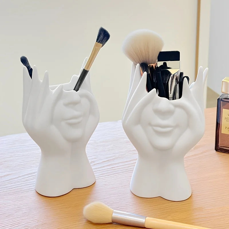 Der Make-up-Organizer ist leicht, tragbar und perfekt für den Einsatz im Schreibtisch und im Badezimmer, zur Aufbewahrung von Pinseln und Kosmetika So ist Leben