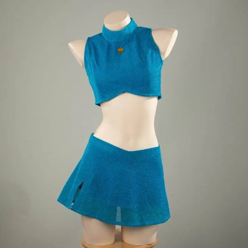 Anime Club Cartoon Prinzessin Bloom Cosplay Glänzender Rock Erwachsene Frauen Mädchen Stil Kleidung Halloween Party Dress-up Blauer Anzug So ist Leben