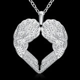 925 sterling Silber Engel flügel herz Anhänger Halskette Für Frauen luxus mode party hochzeit zubehör Schmuck Weihnachten geschenk So ist Leben