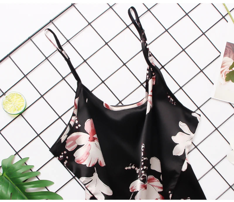 Damen Satin Seide Spitze Cami Weste Shorts Dessous Pyjamas Set Sommer Frauen Pyjamas Sets Zwei Stück Set Pijama Für Frau So ist Leben