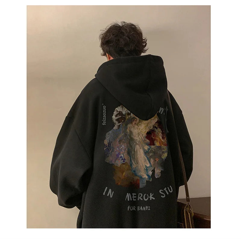 Neue Goth Grafik Gedruckt Pullover Hoodies Für Männer Y2K Vintage Streetwear Mit Kapuze Sweatshirts Herbst Baggy Hip Hop Mode Hoody So ist Leben