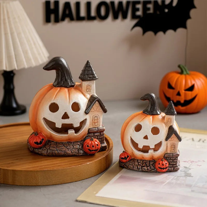 Halloween Horror Kürbis Spukhaus Dekorationen Harz Ornamente Home Desktop Ornamente Festliche Dekorationen So ist Leben