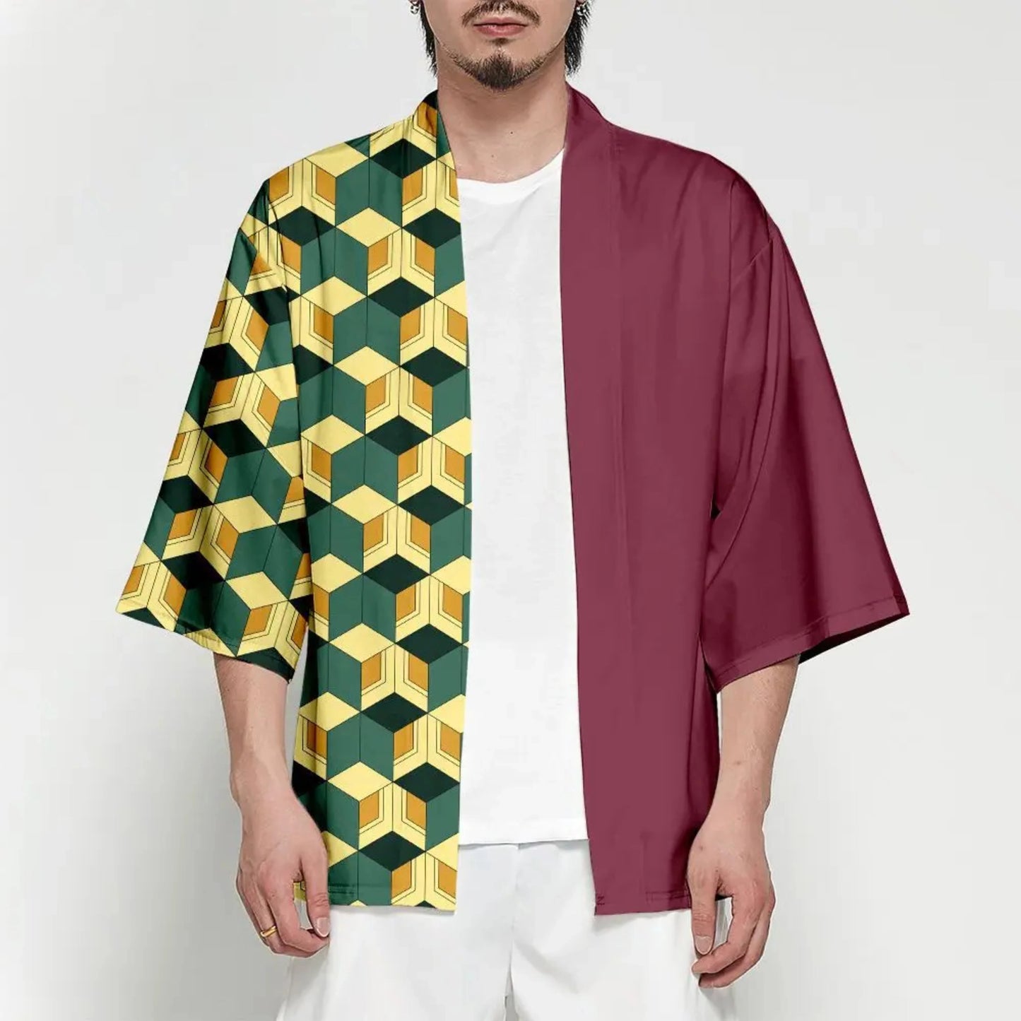Männer Japa Nese Anime Samurai Tanjiro Kamado Grün Zurück Karo CT Kimono Haori Cardigan Zenitsu Azuma Yellow Kospy Kos Tsume So ist Leben