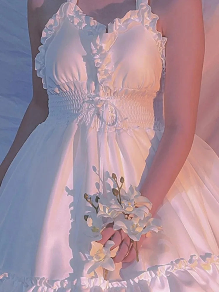 Sommer Klassische Elegante Hosenträger Kleid Lolita Solide Kawaii Lolita Retro Weiche Mädchen Tee Party JSK Hosenträger Kleid So ist Leben