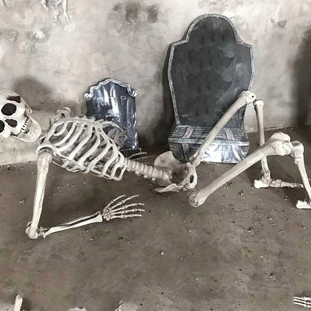 Halloween Menschliches Skelett Hängende Requisiten Hause Böse Party Dekoration Horror Gruselige Bewegliche Große Schädel Dekorationen So ist Leben