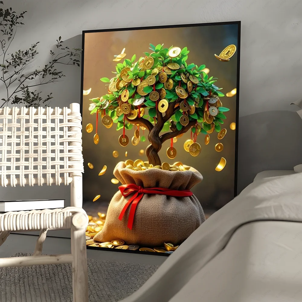 Goldener Geldbaum Poster Drucke Home Decor Geschenk - So ist Leben