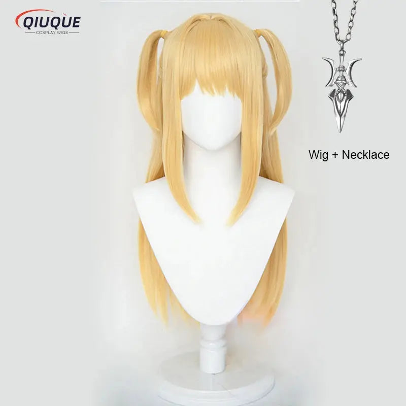 Misa amane cosplay perücke misamisa cosplay frauen 70cm lange goldene hitze beständige synthetische haar anime perücken perücken kappe - So ist Leben